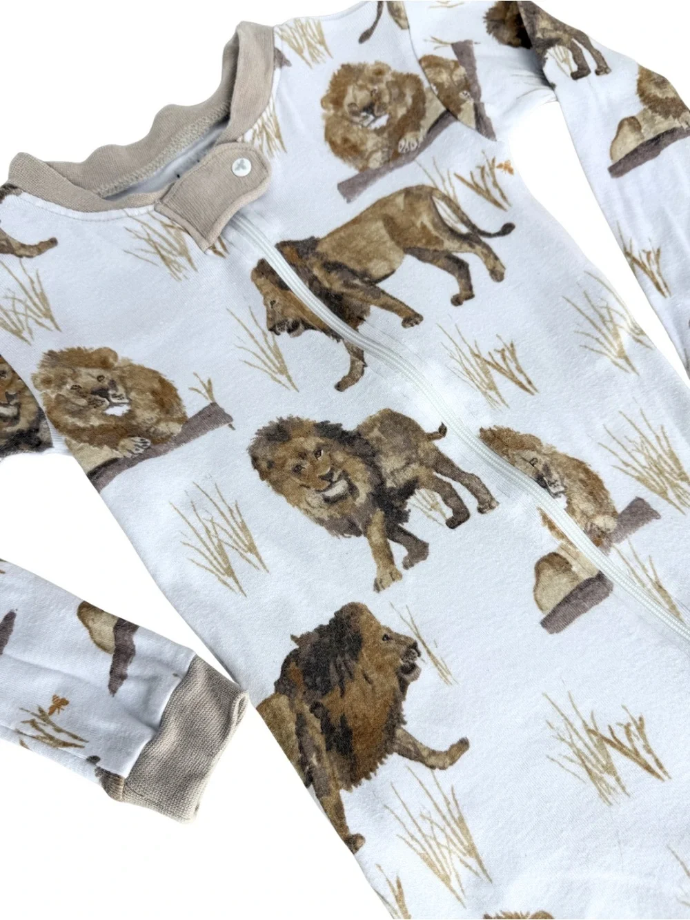 Burt’s Bees Baby 24M Organic Cotton Lion Safari Footed Zip Pajamas Sleeper